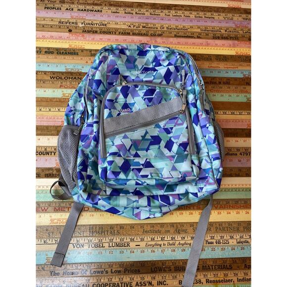 LL Bean Big Kids Fresh Mint Prism Deluxe Bookbag 37L Backpack Monogram VICTORIA - Picture 2 of 11